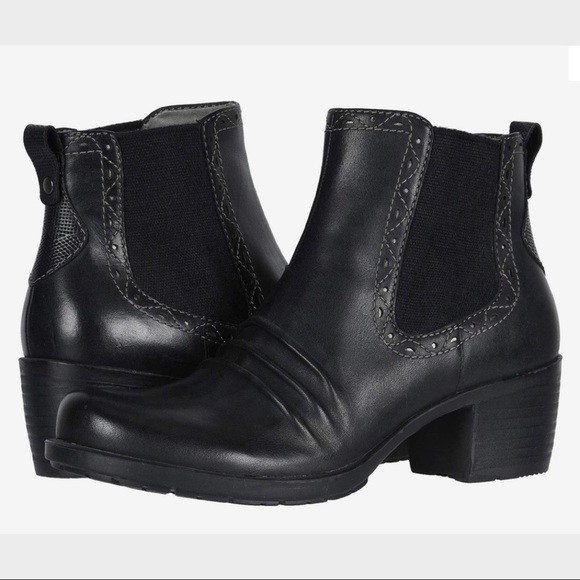 NIB Earth Denali Aspect Black Leather Pull On Ankle Bootie Boots 8M 39 - Picture 12 of 12